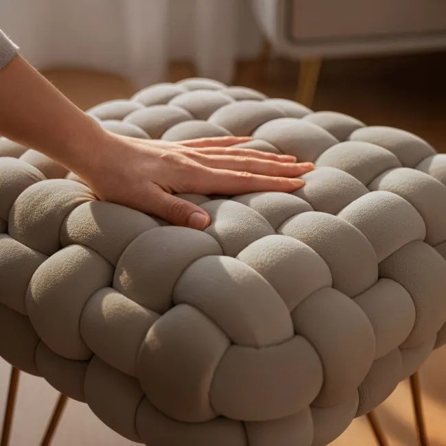 Taburetka DOTTY tmavobéžová