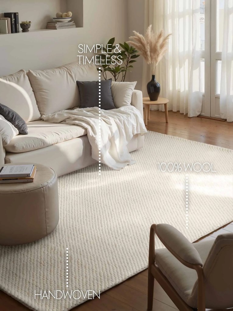 ELLE Decoration, Kusový koberec Lyon Beans 106314 Natural Cream z kolekce Elle, 140x200, biela, obývacia izba
