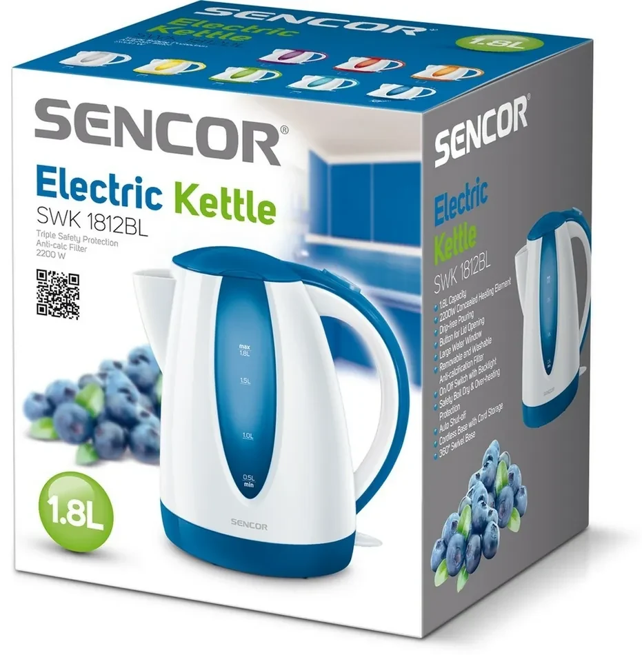 Sencor SWK 1812BL rýchlovarná kanvica modrá,