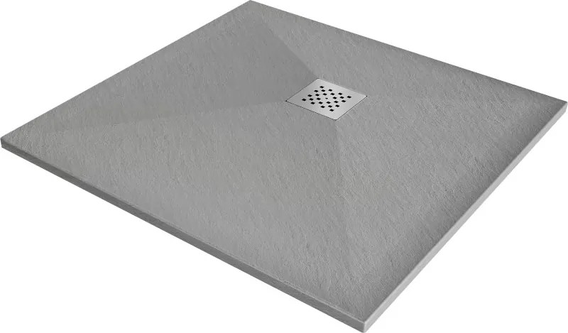 Mexen Stone+ štvorcový kompozitný sprchový kút 80 x 80 cm, sivý-betón - 44618080