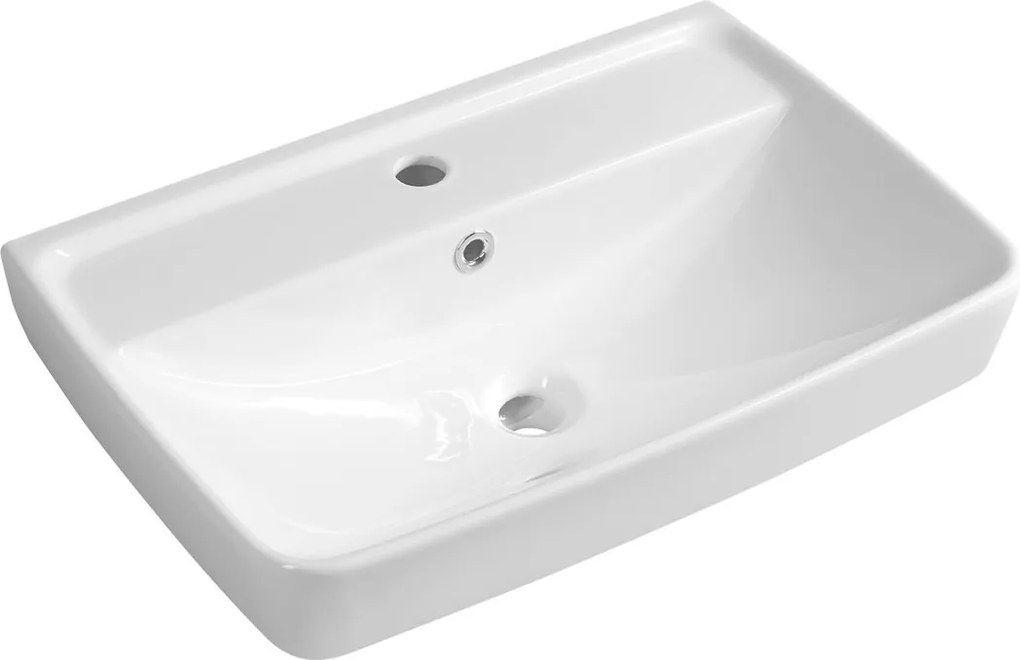 Aqualine Aqualine, DURU keramické umývadlo 60x40cm, biela lesklá, TU0351