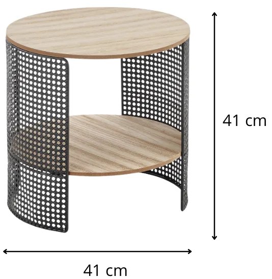 Konferenčný stolík WZOR 41 cm prírodný dub/čierny