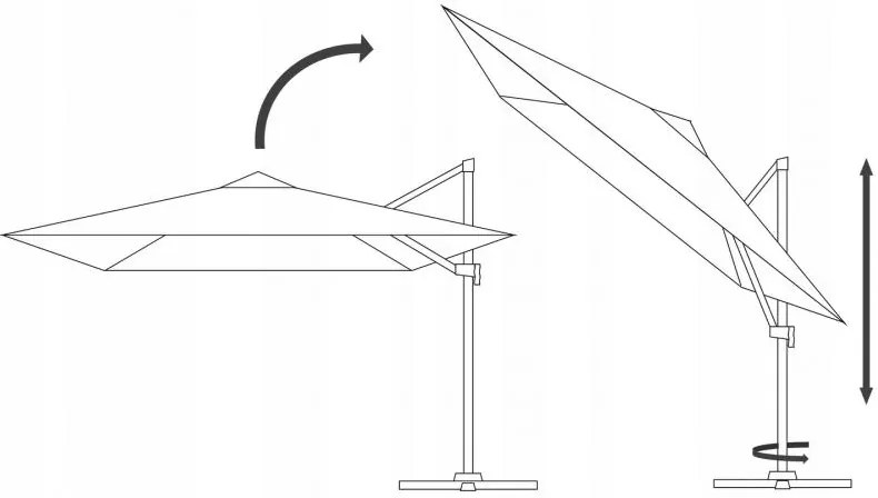 Béžový záhradný slnečník s LED osvetlením 3 x 3 m