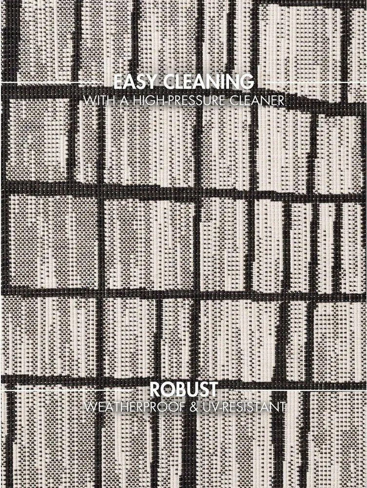 Čierny/krémovobiely okrúhly vnútorný a vonkajší koberec ø 160 cm Haringey Crouch – Ted Baker