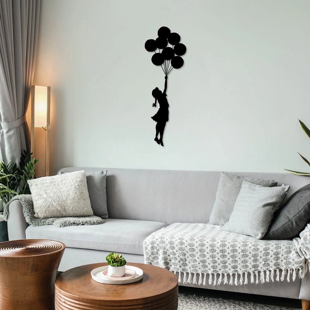 Nástenná kovová dekorácia Banksy 12 čierna