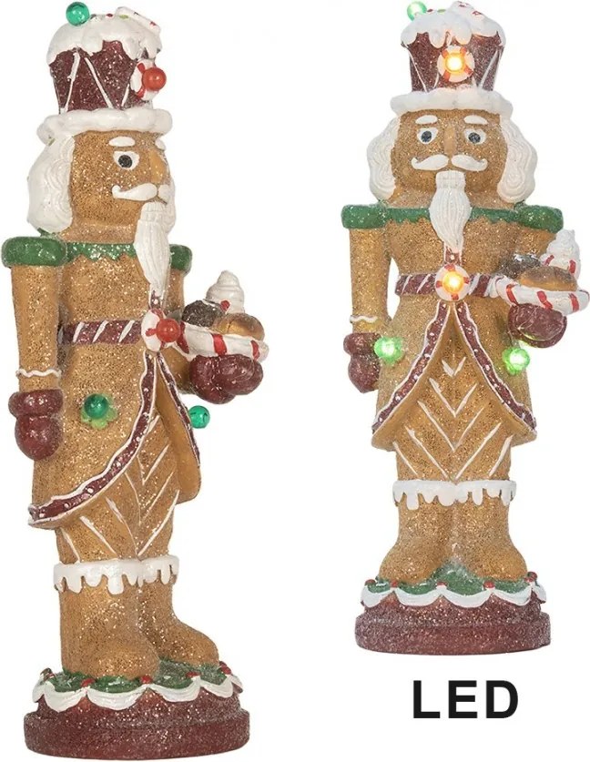 Perníkový LED Luskáčik Gingerbread Nutcracker - - 13*10*31 cm / 3*AAA