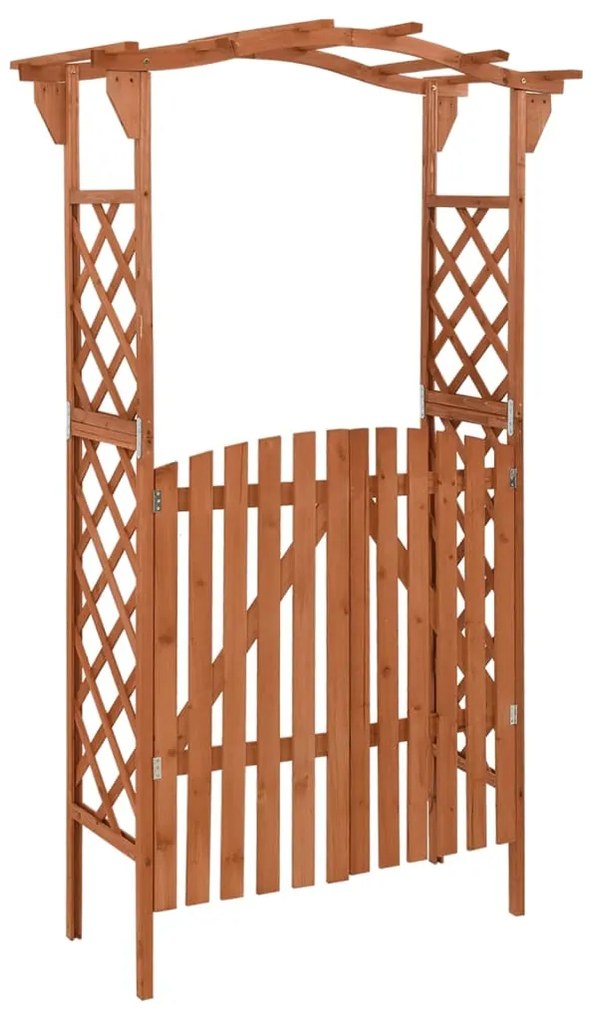 vidaXL Pergola s bránkou 116x40x204 cm masívne jedľové drevo