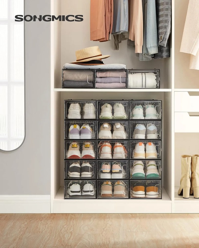 Modulárny botník 18 ks SILESIA číry/čierny