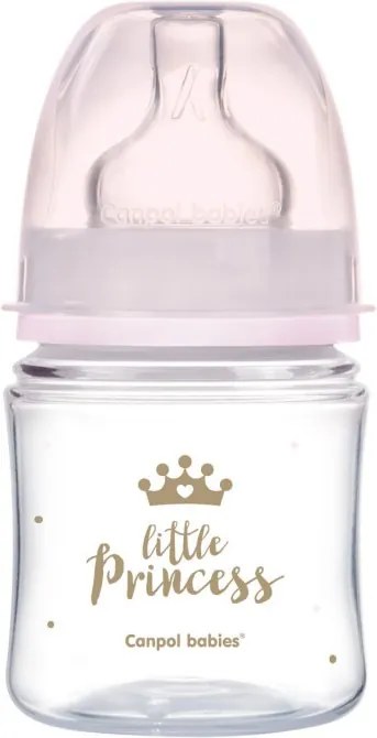 Canpol Babies fľaša so širokým hrdlom Royal Baby Pink 120ml