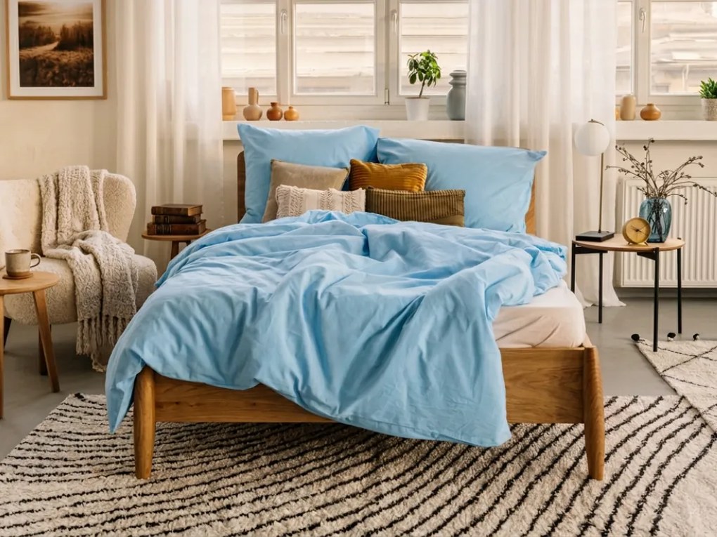 Bavlnené obliečky CALMORA svetlomodré Rozmer obliečky: 2 ks 70 x 90 cm | 160 x 200 cm