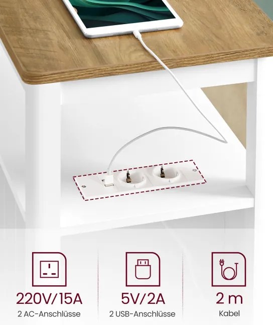 Príručný stolík so zásuvkami LET327W14