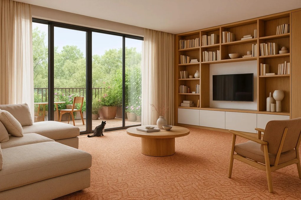 ITC, Koberec metráž Bella Marbella 35, na mieru, šíře 3m,4m,5m, hnedá, filc, chodba / predsieň