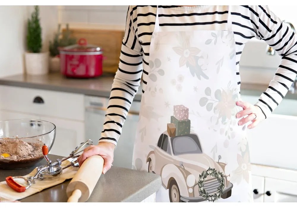 Bavlnená zástera s vianočným motívom Festive Car – Butter Kings