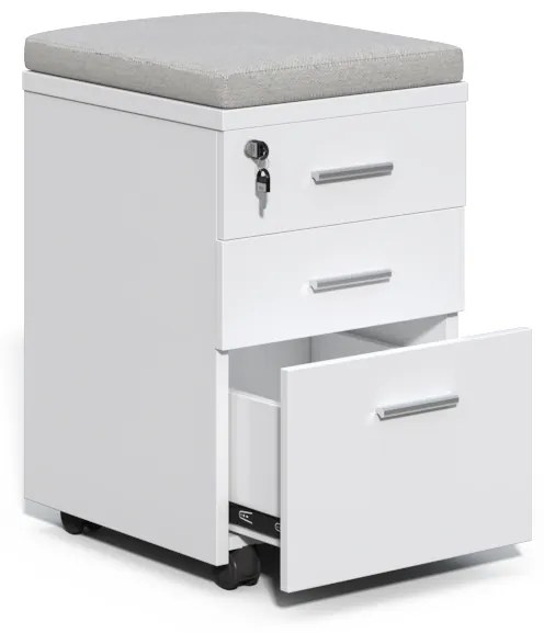 Pojazdný kancelársky kontajner Houseland Prime Soft 01 biely/sivý