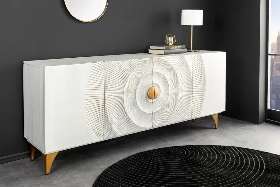 Dizajnová komoda Venetia 177 cm biele mango