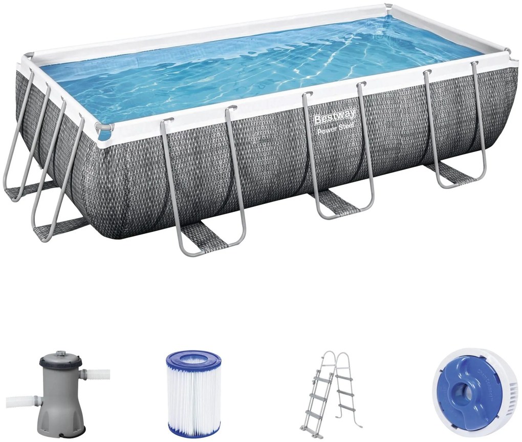 BESTWAY Power Steel Bazénový set 404 x 201 x 100 cm, kartušová filtrácia 56721