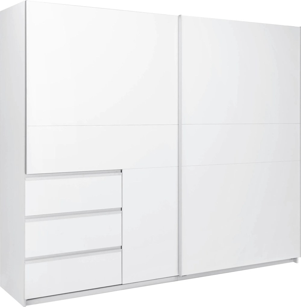 XXXLutz SKRIŇA S POSUVNÝMI DVERAMI, biela, 250/210/61,5 cm P & B - Skrine - 000885001014