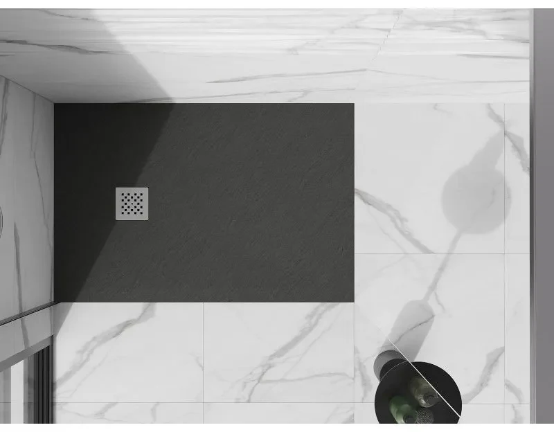 Mexen Stone+, obdĺžniková vanička z minerálneho kompozitu 120 x 80 cm, antracitová, 44718012
