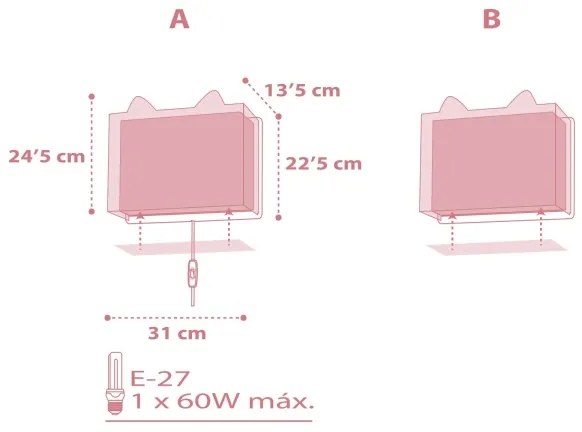 Dalber 64588 - Detské nástenné svietidlo LITTLE FOX 1xE27/60W/230V