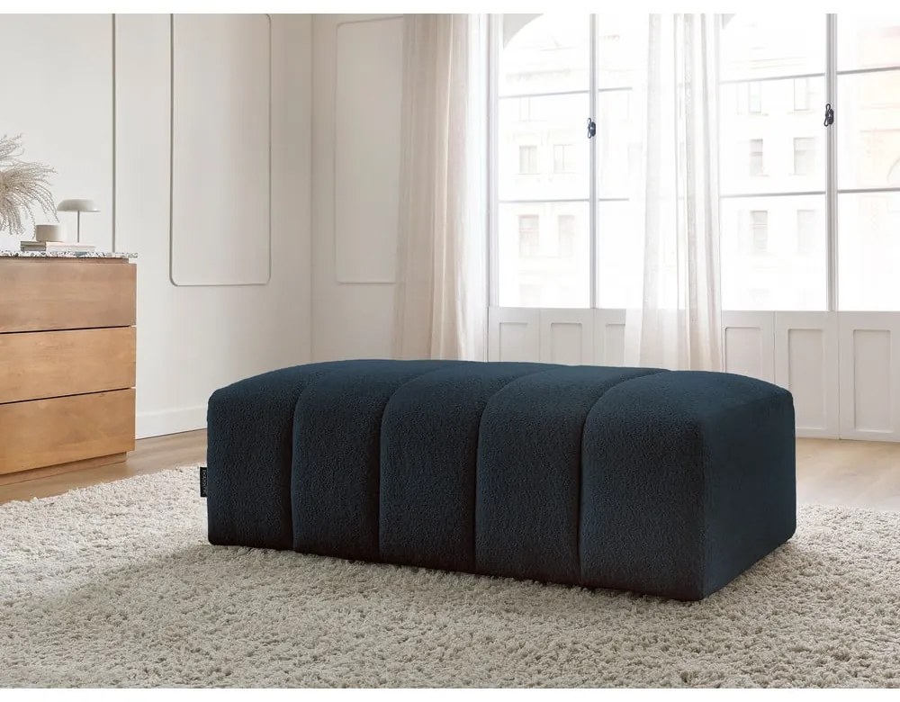 Tmavomodrá podnožka z textílie buklé Annecy – Bobochic Paris