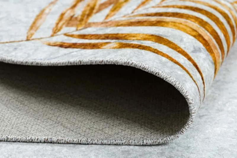 Dywany Łuszczów, Kusový koberec Miro 51518.806 Leaves grey/gold, 120x170, žltá, chodba / predsieň