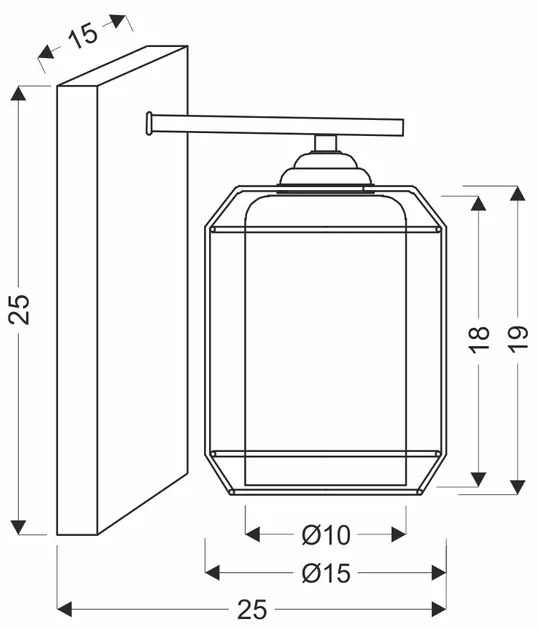 Candellux Čierne nástenné svietidlo Jonera pre žiarovku E27 21-08411