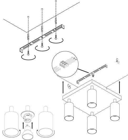 Bodové svietidlo ANGIE 4xGU10/35W/230V biela