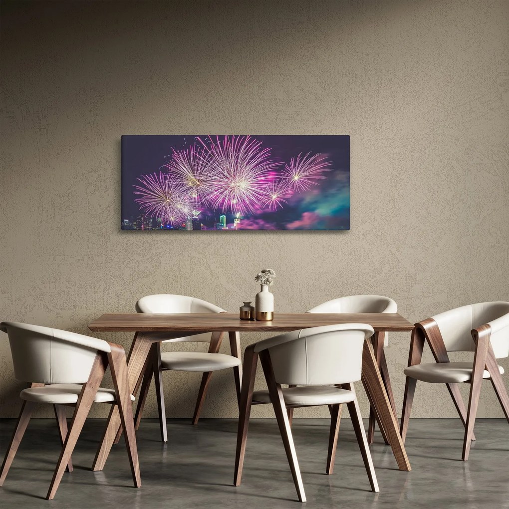 Obraz ohňostroja (120x50 cm)