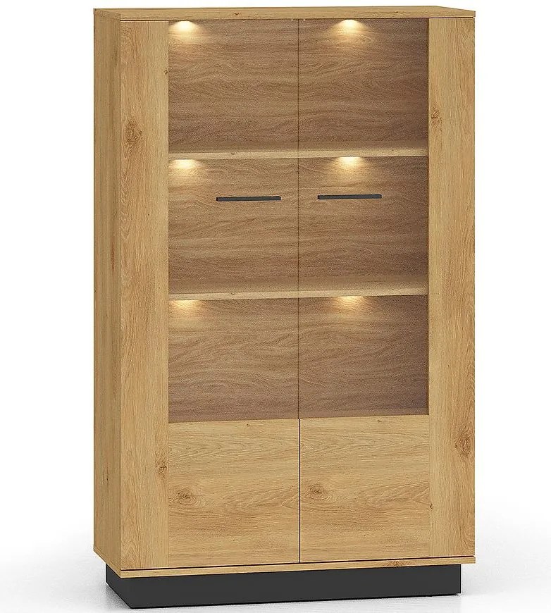 Vitrína Modesto 03 Dub/čierna