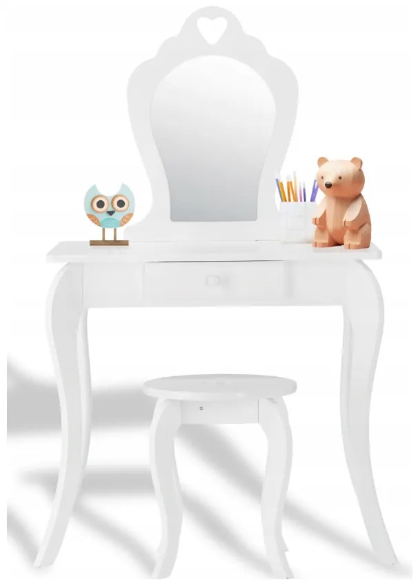 Detský toaletný stolík na maľovanie v bielej farbe