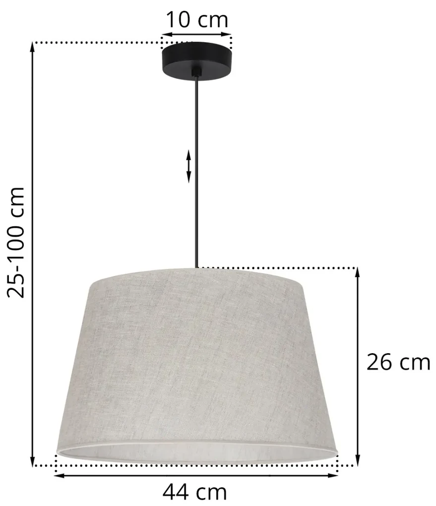 Závesné svietidlo Len1, 1x svetlobéžové textilné tienidlo, (fi 44 cm), b