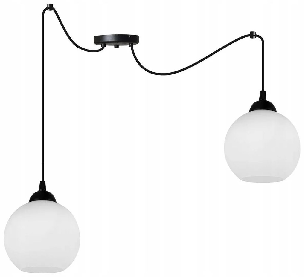 Závesné svietidlo Eliza Spider, 2x biele sklenené tienidlo (výber z 2 farieb konštrukcie)