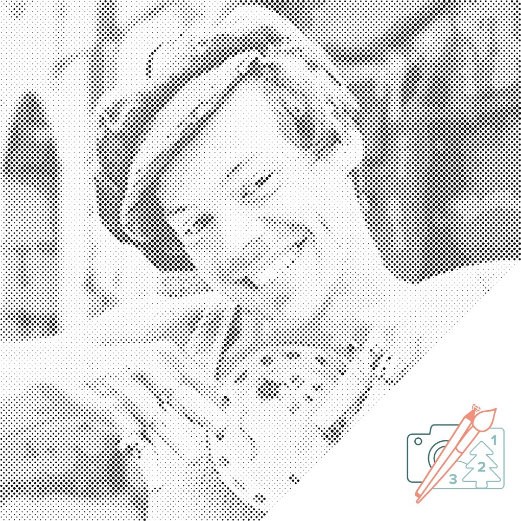 Gario Bodkovanie Harry Styles 19 Rozmery: 80 x 80 cm, Rámovanie: Iba zrolované plátno, Farba bodiek: Červená