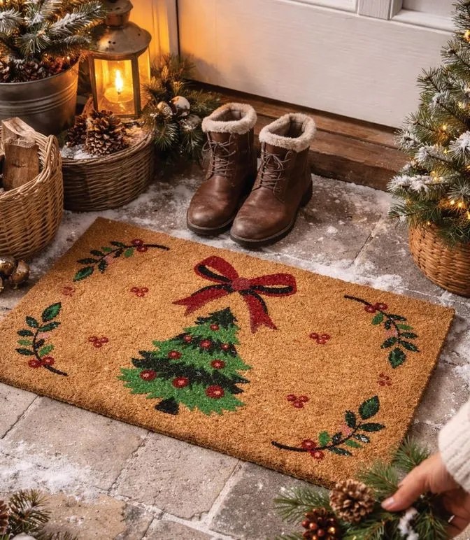 Vianočná kokosová rohožka so stromčekom - 75*45*1 cm