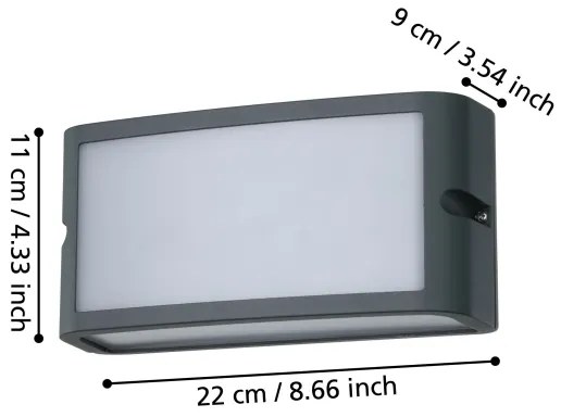 Eglo 900808- LED Vonkajšie nástenné svietidlo CAMARDA LED/10,5W/230V antracit IP54