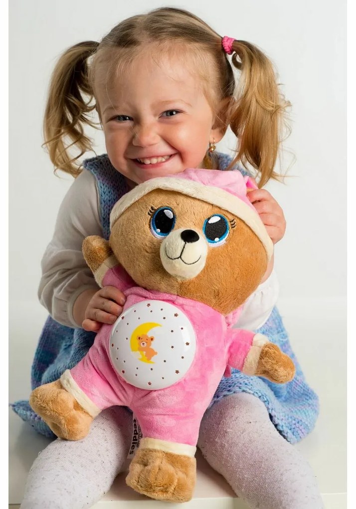 Teddies Plyšový medvedík Uspávačik 32 cm, ružová