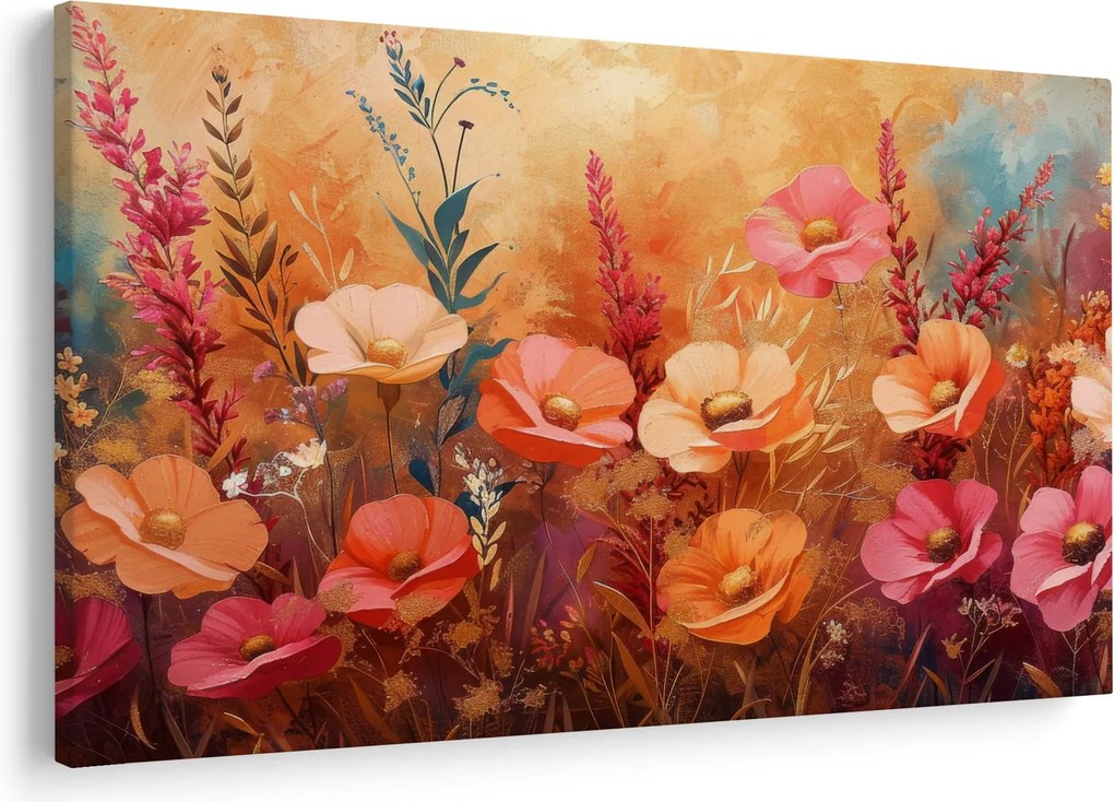 Obraz - Lúčne kvety, maľba (90x60 cm)