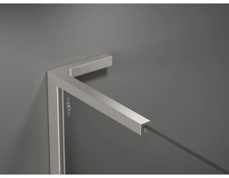 Mexen Velar L, sprchový kút s posuvnými dverami 100 x 70 cm, 8mm šedé sklo, brúsená oceľ, 871-100-070-43-97