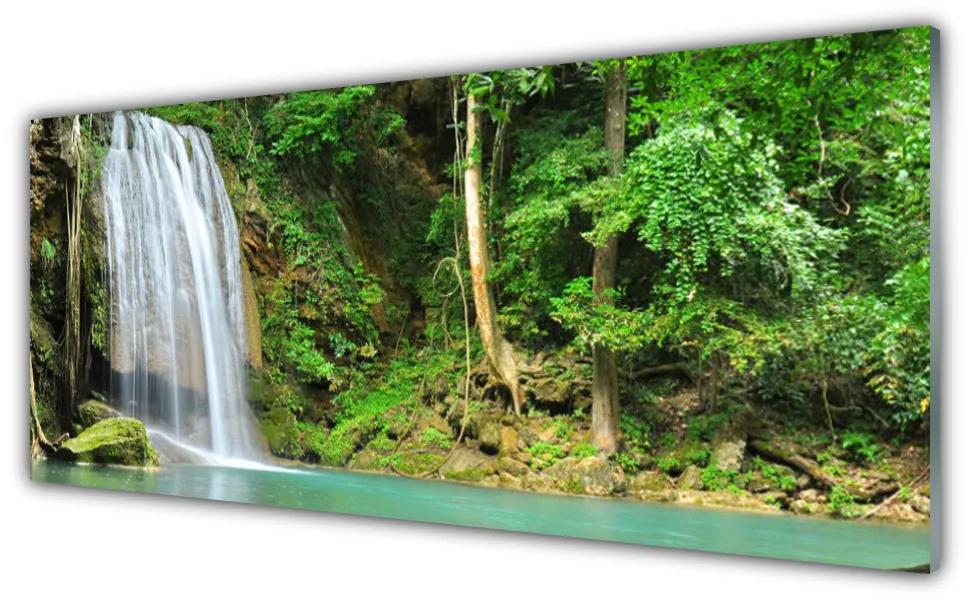 Obraz plexi Vodopád les príroda 125x50 cm