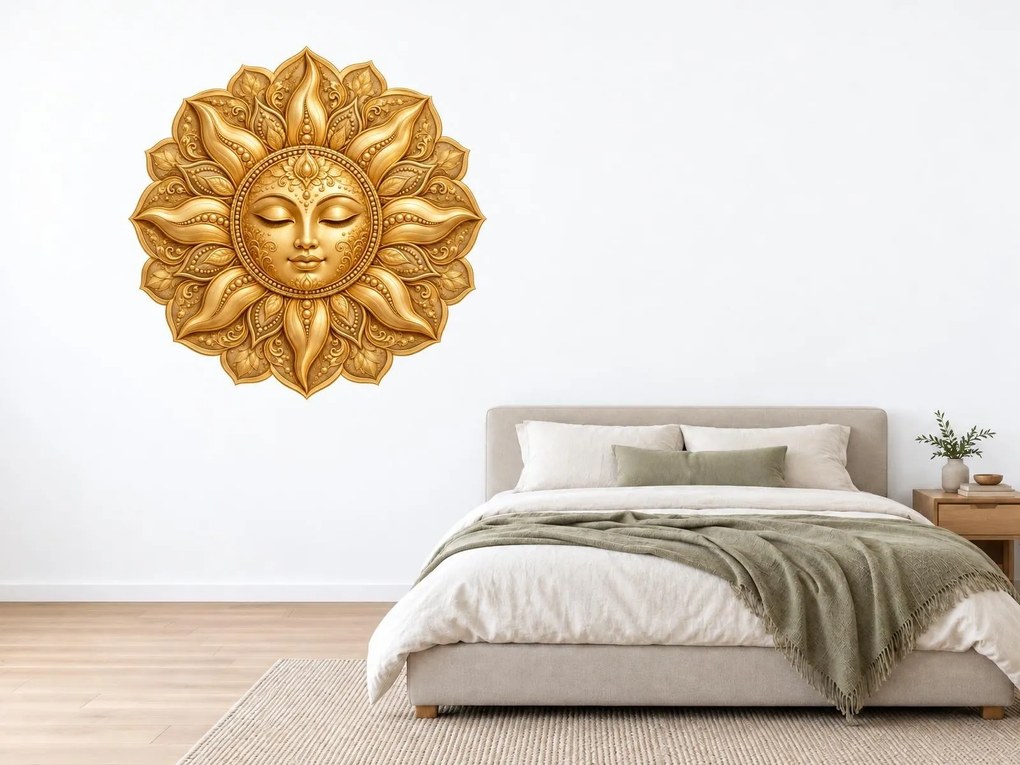 Zlatá mandala slunce arch 46 x 46 cm