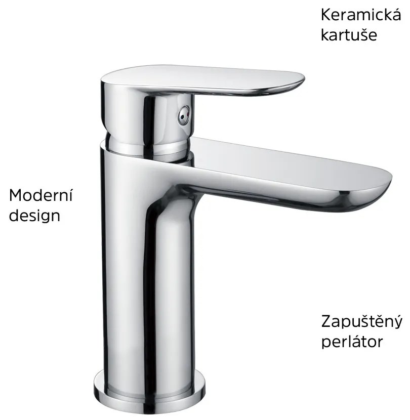 Mereo Mereo, Umývadlová stojanková batéria, Viana, s clic-clac CH03VS, chróm, MER-CBE10104C