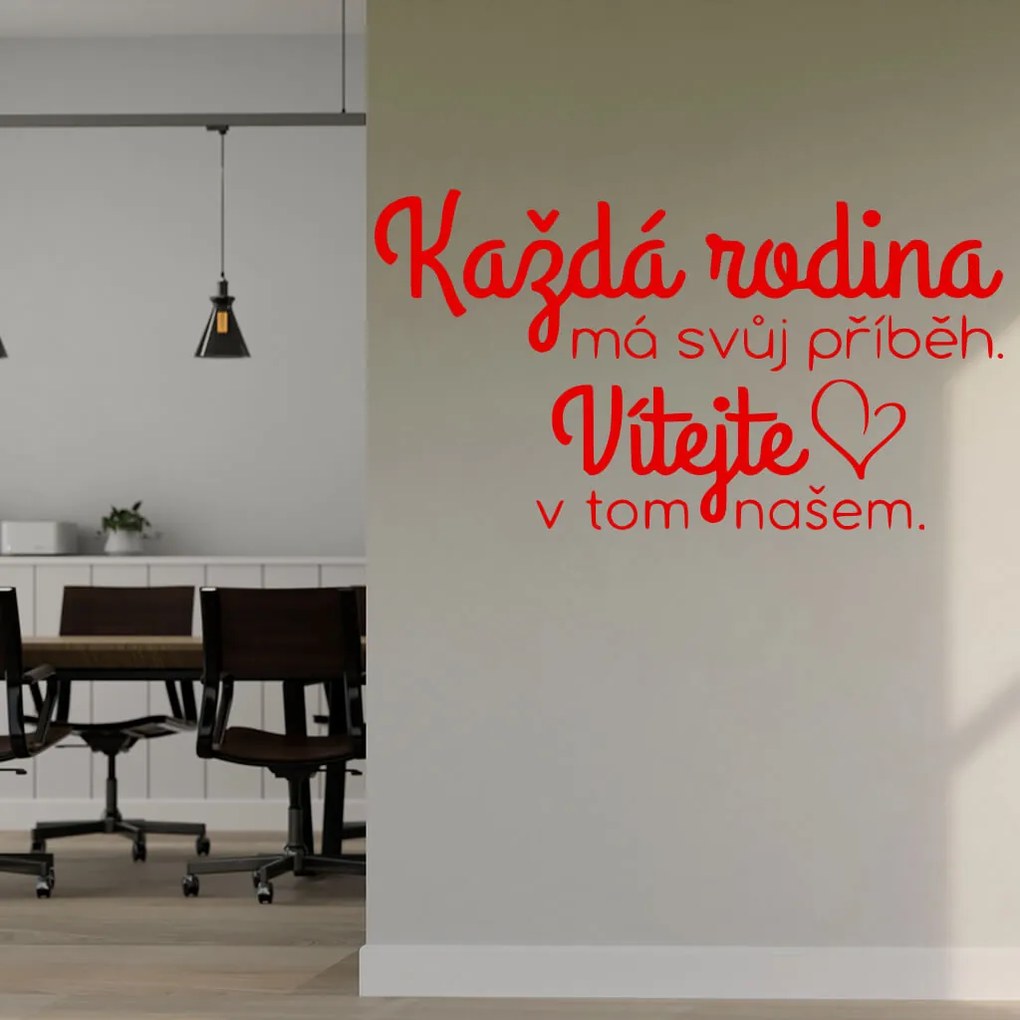 Veselá Stena Samolepka Každá rodina má svoj príbeh Farba: černá, Veľkosť: 80 x 45 cm