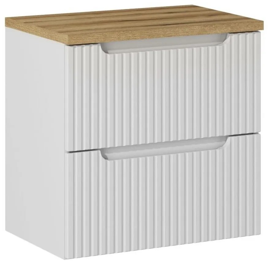 Závesná skrinka pod umývadlo Nova White I s doskou 60 cm biela/dub evoke