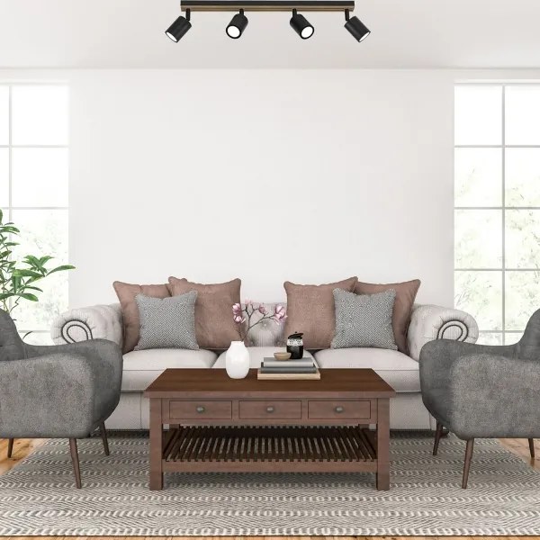 Bodové svietidlo TERRA 4xGU10/8W/230V čierna/dub