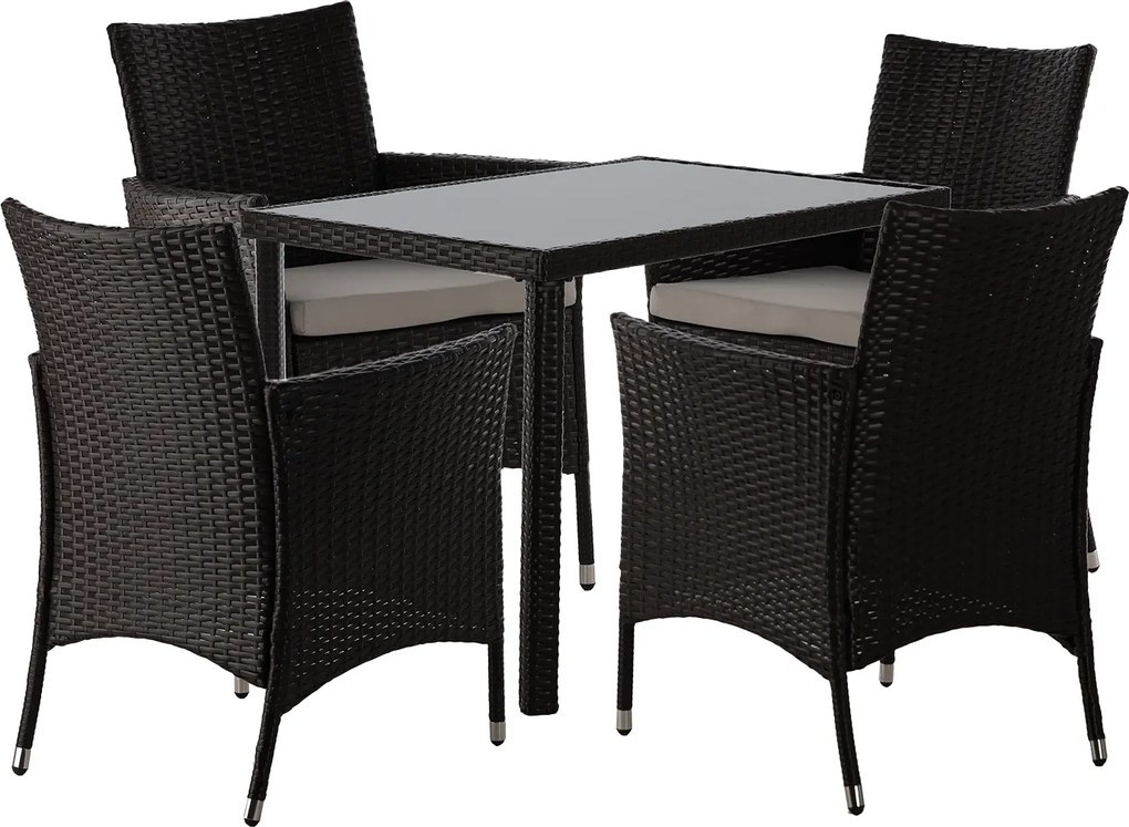 CH Súprava ratanového nábytku- tmavohnedá