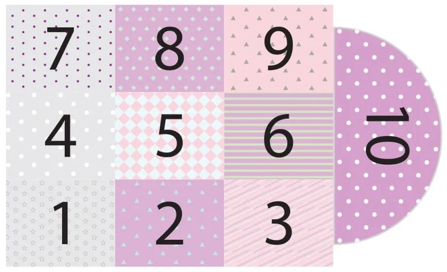 Adhezívny vinylový detský koberec Ambiance Hopscotch Girly