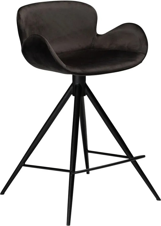 Čierna barová stolička DAN–FORM Denmark Gaia Velvet, výška 87 cm