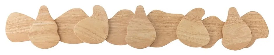 Nástenný vešiak z kaučukového dreva v prírodnej farbe Ross – Bloomingville