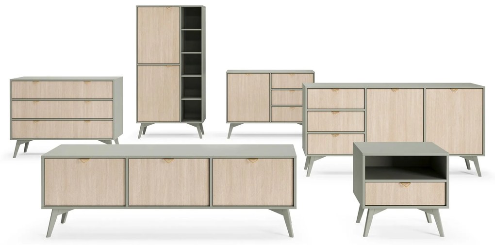 Komoda Forest II s šuplíky 106 cm eukalyptus/béžová