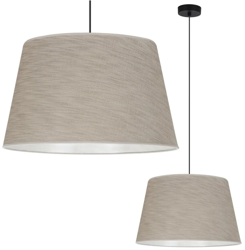Závesné svietidlo Len, 1x béžové textilné tienidlo, (fi 44 cm), b